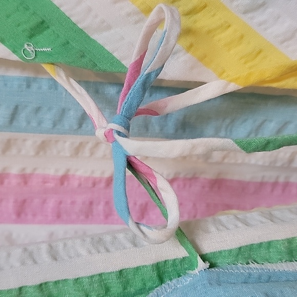 VTG | Vintage Multicolored Striped Kimono Style Robe - Picture 7 of 11